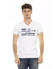 Short Sleeve V-Neck T-shirt with Front Print XL Men