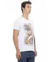 Short Sleeve T-shirt with V-neck and Front Print M Men