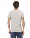 Short Sleeve T-shirt with V-neck and Front Print L Men