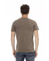 Short Sleeve V-Neck T-shirt with Front Print S Men