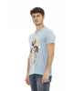 Short Sleeve T-shirt with V-neck and Front Print M Men