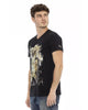 Short Sleeve V-Neck T-shirt with Front Print L Men