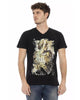 Short Sleeve V-Neck T-shirt with Front Print S Men