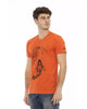 Front Print Short Sleeve V-Neck T-Shirt M Men