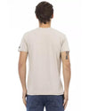 Short Sleeve V-Neck T-Shirt with Front Print M Men