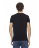 V-neck Short Sleeve T-shirt with Front Print XL Men