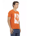 Short Sleeve T-shirt with V-neck and Front Print 2XL Men