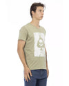 Printed V-neck Short Sleeve T-shirt L Men