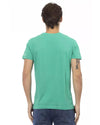 Front Print V-Neck Short Sleeve T-Shirt L Men