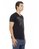 Short Sleeve T-shirt with V-neck and Front Print 3XL Men