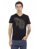 Short Sleeve T-shirt with V-neck and Front Print XL Men