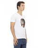 Short Sleeve T-shirt With V-neck. Front Print. M Men