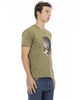 Short Sleeve T-shirt with V-neck and Front Print M Men