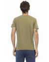 Short Sleeve T-shirt with V-neck and Front Print 2XL Men