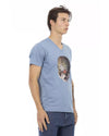 Short Sleeve T-shirt with V-neck and Front Print L Men