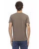 Short Sleeve V-neck T-shirt with Front Print M Men