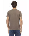 Short Sleeve V-neck T-shirt with Front Print XL Men