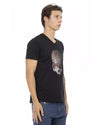 V-Neck Short Sleeve T-Shirt with Front Print M Men