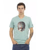 Front Print V-Neck Short Sleeve T-shirt 2XL Men