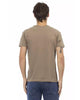 Short Sleeve T-shirt with V-neck and Front Print 2XL Men