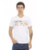 Short Sleeve T-shirt with V-neck and Front Print XL Men