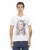 Short Sleeve T-shirt With V-neck - Front Print M Men