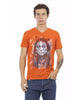 Short Sleeve V-Neck T-Shirt with Front Print L Men