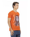 Short Sleeve V-Neck T-Shirt with Front Print M Men