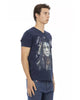 Front Print V-neck T-shirt L Men