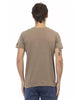 Short Sleeve T-shirt with V-neck and Front Print L Men