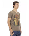 Short Sleeve T-shirt with V-neck and Front Print 2XL Men