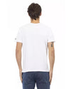 Front Print Short Sleeve V-Neck T-Shirt L Men