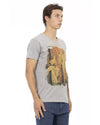 Front Print Short Sleeve V-Neck T-Shirt M Men