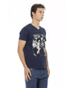 Short Sleeve T-shirt with V-neck and Front Print 2XL Men