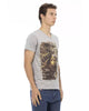 Short Sleeve V-Neck T-shirt with Front Print M Men