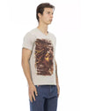 Short Sleeve V-Neck T-shirt with Front Print XL Men