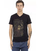 Front Print Short Sleeve V-neck T-shirt XL Men