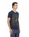 Short Sleeve T-shirt with V-neck and Front Print 2XL Men