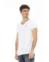 Short Sleeve T-shirt with V-neck and Chest Print XL Men