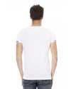 Short Sleeve T-shirt with V-neck and Chest Print XL Men