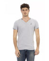 Short Sleeve T-shirt with V-neck and Print M Men