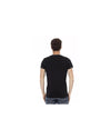 Short Sleeve T-shirt with V-neck and Chest Print XL Men