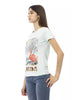 Short Sleeve T-shirt with Round Neck and Front Print M Women