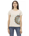 Short Sleeve T-shirt with Round Neck and Front Print XL Women