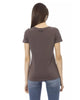 Short Sleeve V-Neck T-Shirt with Front Print XL Women