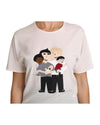 DOLCE &amp; GABBANA Figure Family Silk T-Shirt 36 IT Women