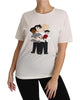 DOLCE &amp; GABBANA Figure Family Silk T-Shirt 36 IT Women