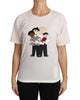 DOLCE &amp; GABBANA Figure Family Silk T-Shirt 38 IT Women