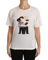 DOLCE &amp; GABBANA Figure Family Silk T-Shirt 44 IT Women