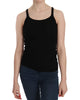 Sleeveless Black Cotton Blouse with Spaghetti Straps 42 IT Women